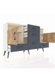 Arges Konsol 4 Raflı 5 Çekmeceli 2 Kapaklı 132x30x83 - S144M007V02A