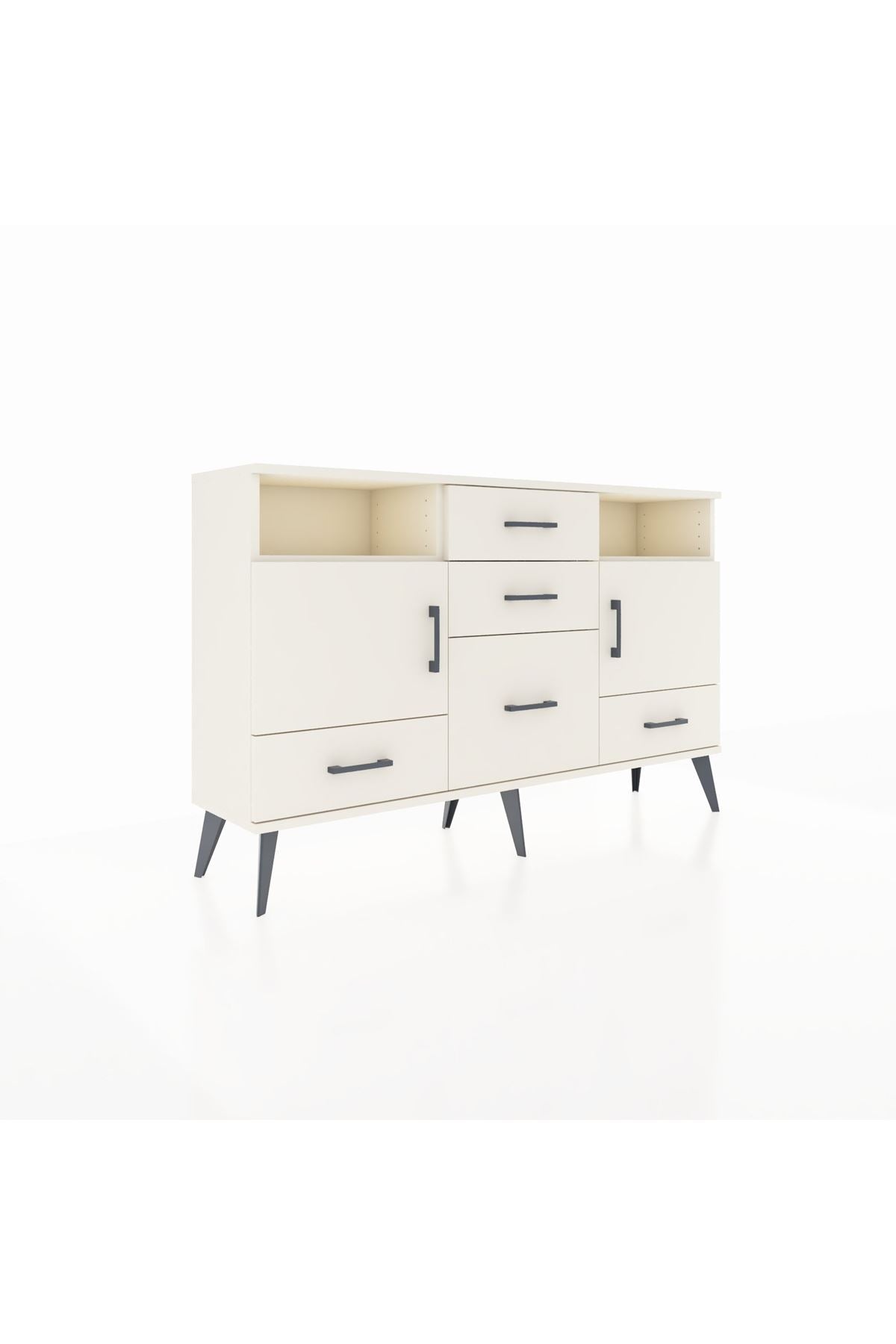 Arges Konsol 4 Raflı 5 Çekmeceli 2 Kapaklı 132x30x83 - S144M007V04A
