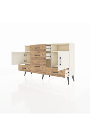 Arges Konsol 4 Raflı 5 Çekmeceli 2 Kapaklı 132x30x83 - S144M007V06A