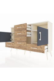 Arges Konsol 4 Raflı 5 Çekmeceli 2 Kapaklı 132x30x83 - S144M007V09A