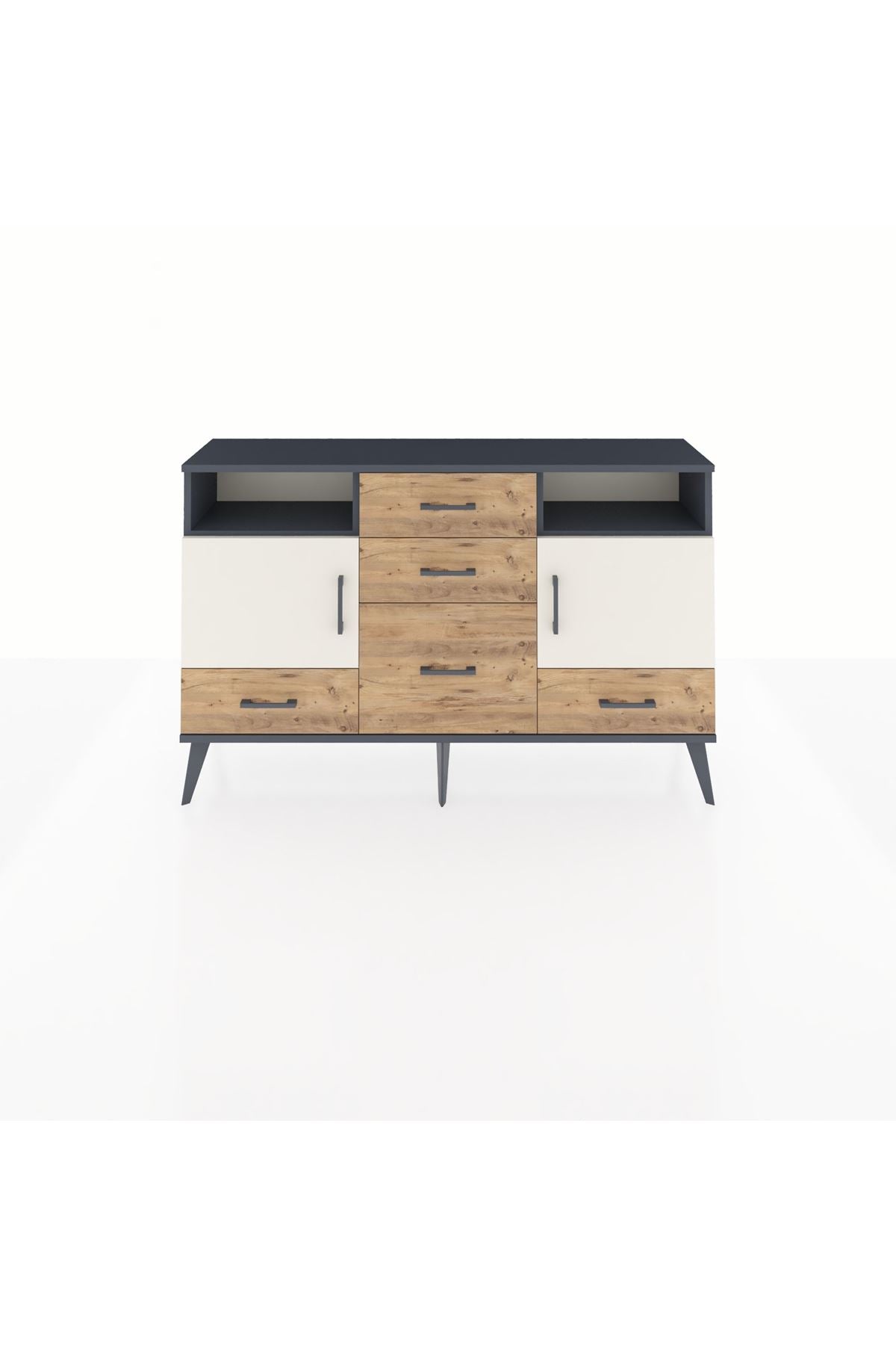 Arges Konsol 4 Raflı 5 Çekmeceli 2 Kapaklı 132x30x83 - S144M007V15A