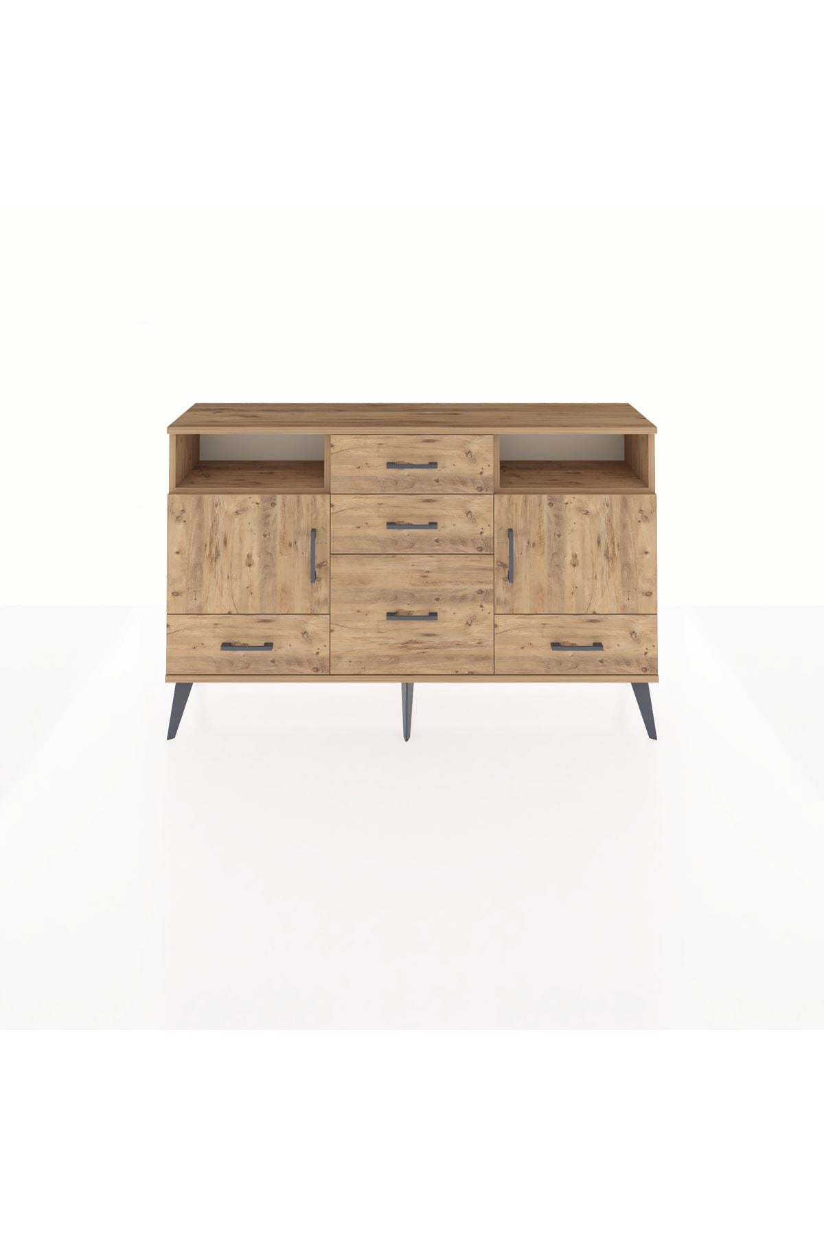 Arges Konsol 4 Raflı 5 Çekmeceli 2 Kapaklı 132x30x83 - S144M007V21A