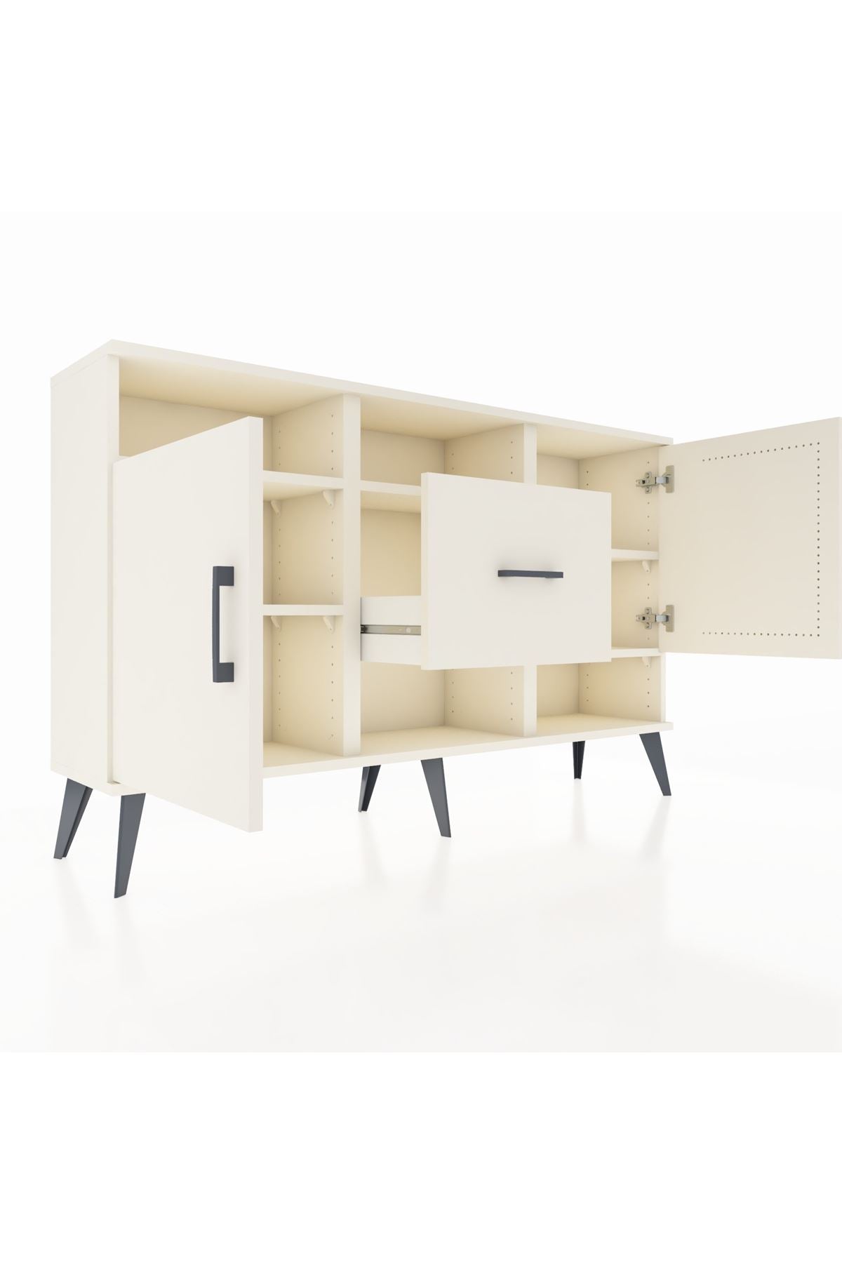 Arges Konsol 5 Raflı Tek Çekmeceli 2 Kapaklı 132x30x83 - S144M008V04A