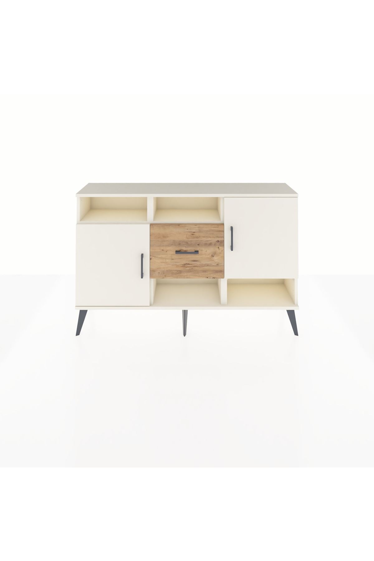 Arges Konsol 5 Raflı Tek Çekmeceli 2 Kapaklı 132x30x83 - S144M008V06A