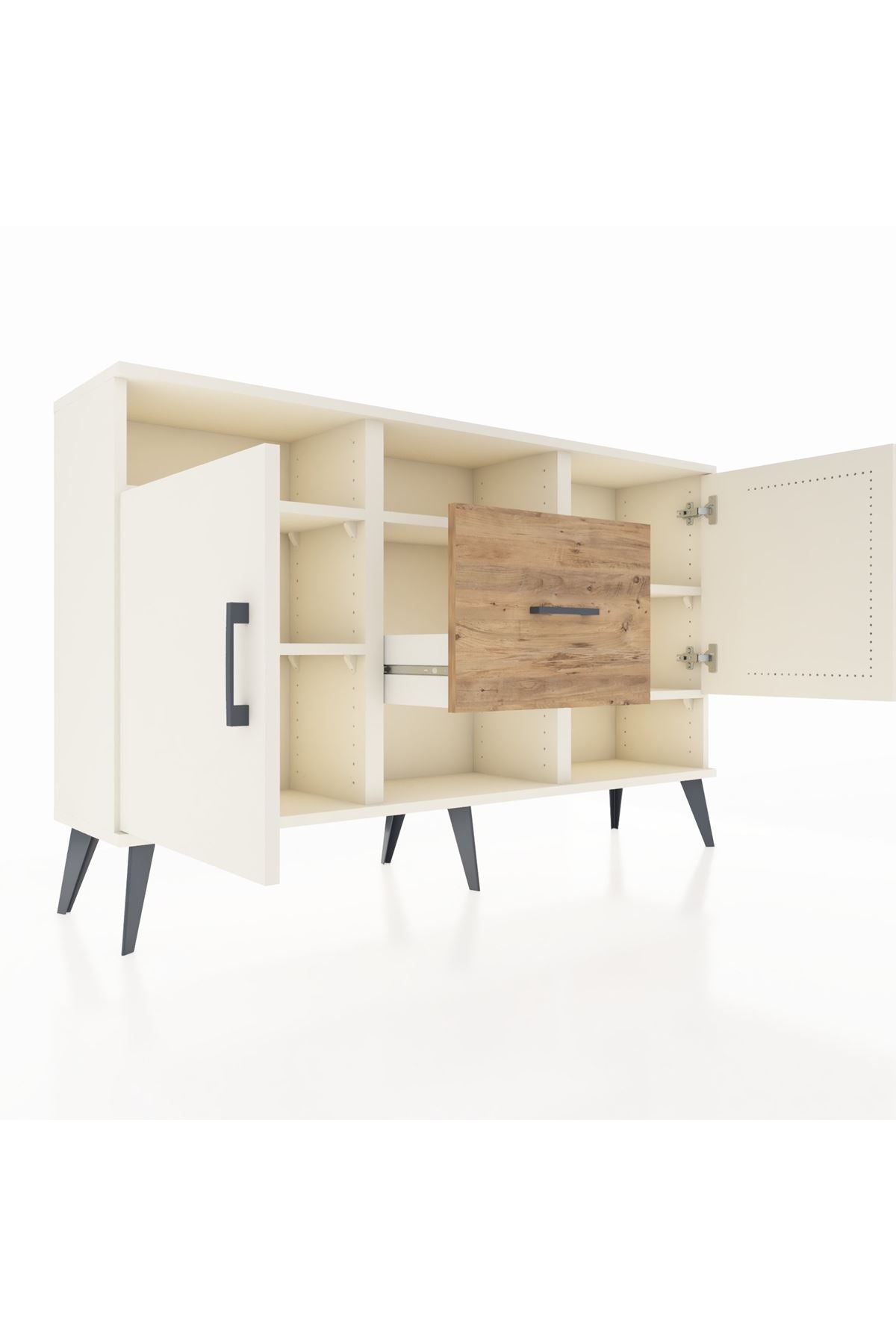 Arges Konsol 5 Raflı Tek Çekmeceli 2 Kapaklı 132x30x83 - S144M008V06A