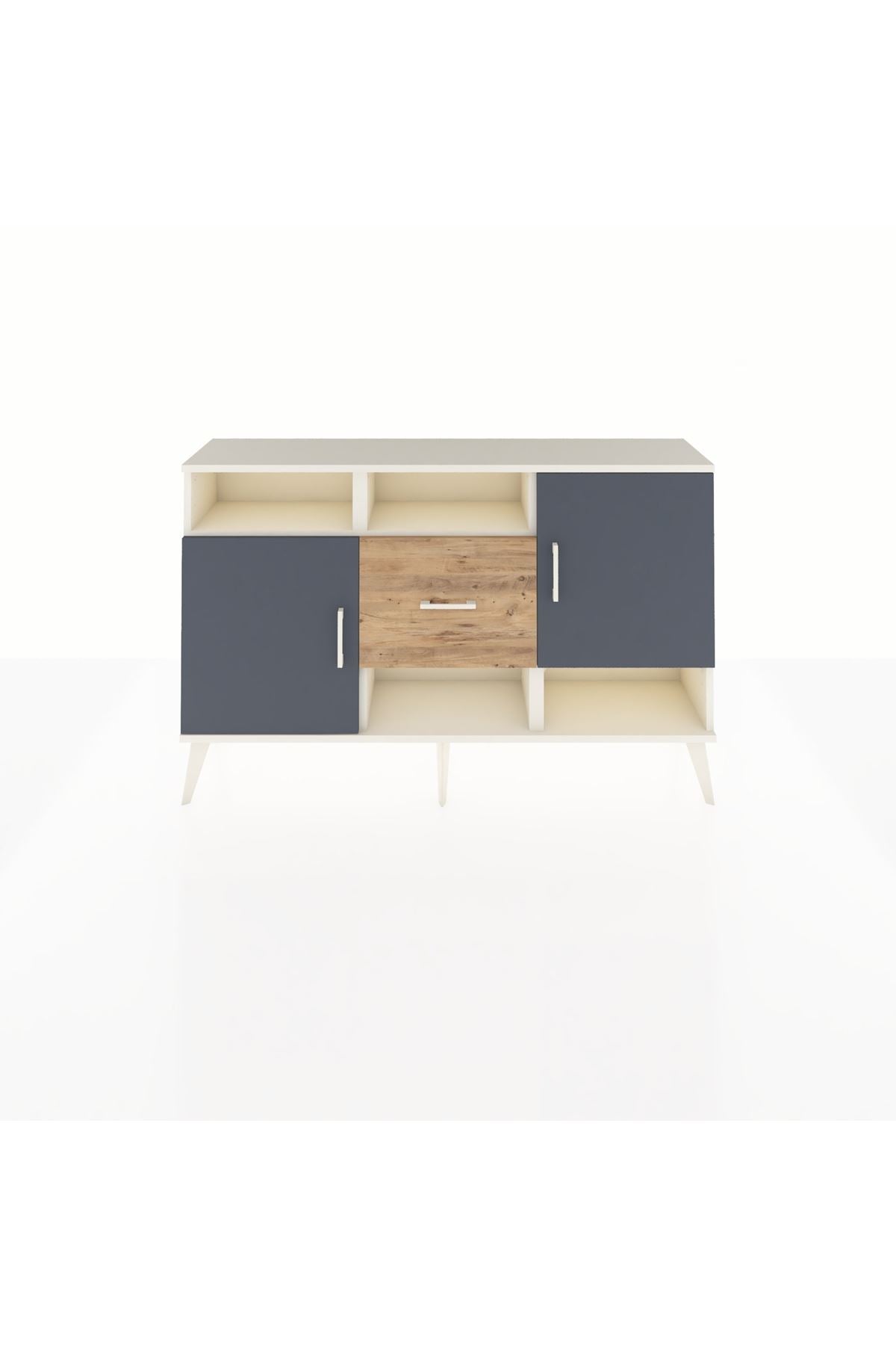 Arges Konsol 5 Raflı Tek Çekmeceli 2 Kapaklı 132x30x83 - S144M008V09A