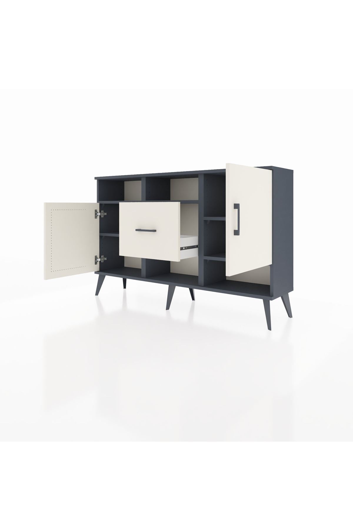 Arges Konsol 5 Raflı Tek Çekmeceli 2 Kapaklı 132x30x83 - S144M008V13A