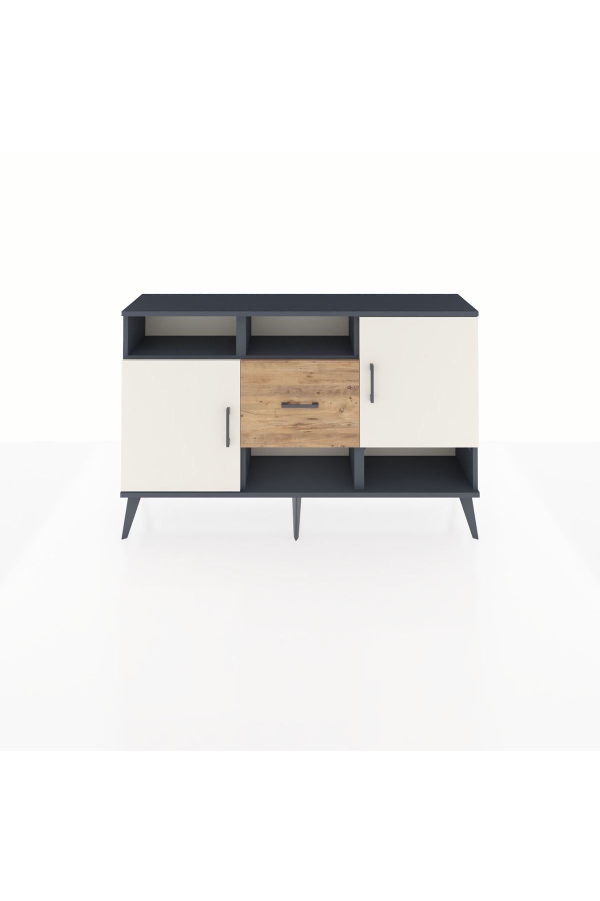Arges Konsol 5 Raflı Tek Çekmeceli 2 Kapaklı 132x30x83 - S144M008V15A