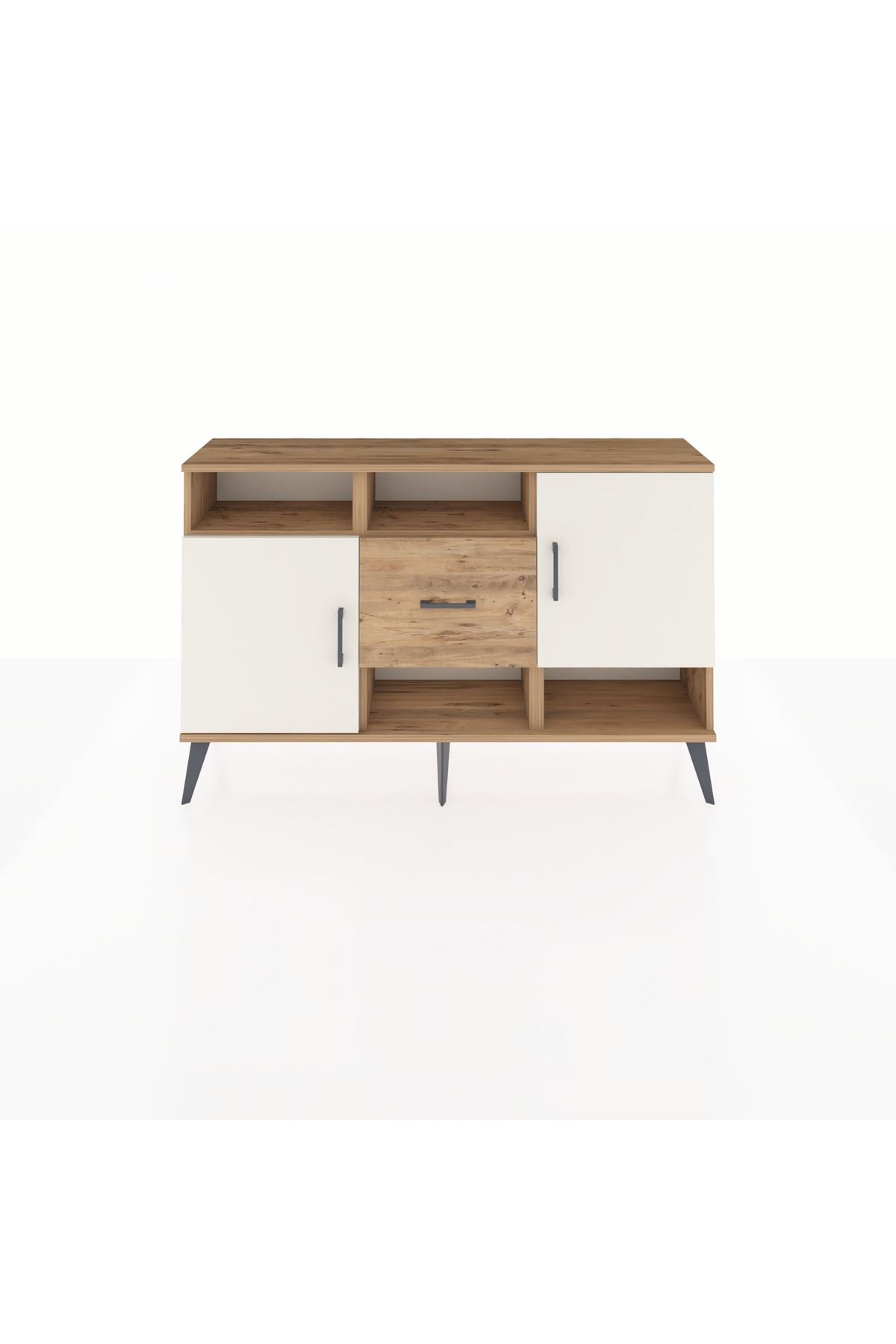 Arges Konsol 5 Raflı Tek Çekmeceli 2 Kapaklı 132x30x83 - S144M008V24A