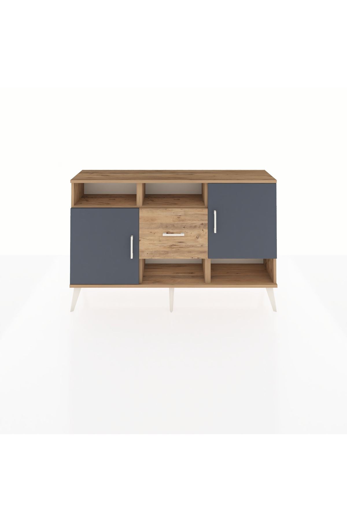 Arges Konsol 5 Raflı Tek Çekmeceli 2 Kapaklı 132x30x83 - S144M008V27A