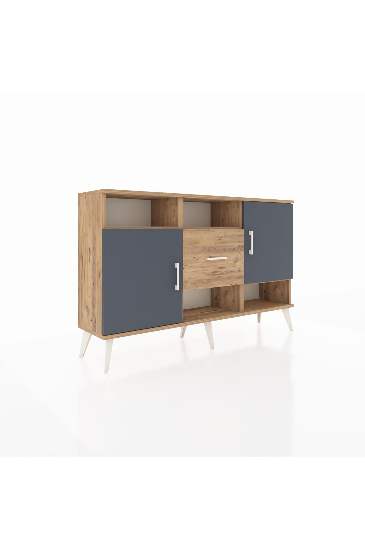 Arges Konsol 5 Raflı Tek Çekmeceli 2 Kapaklı 132x30x83 - S144M008V27A