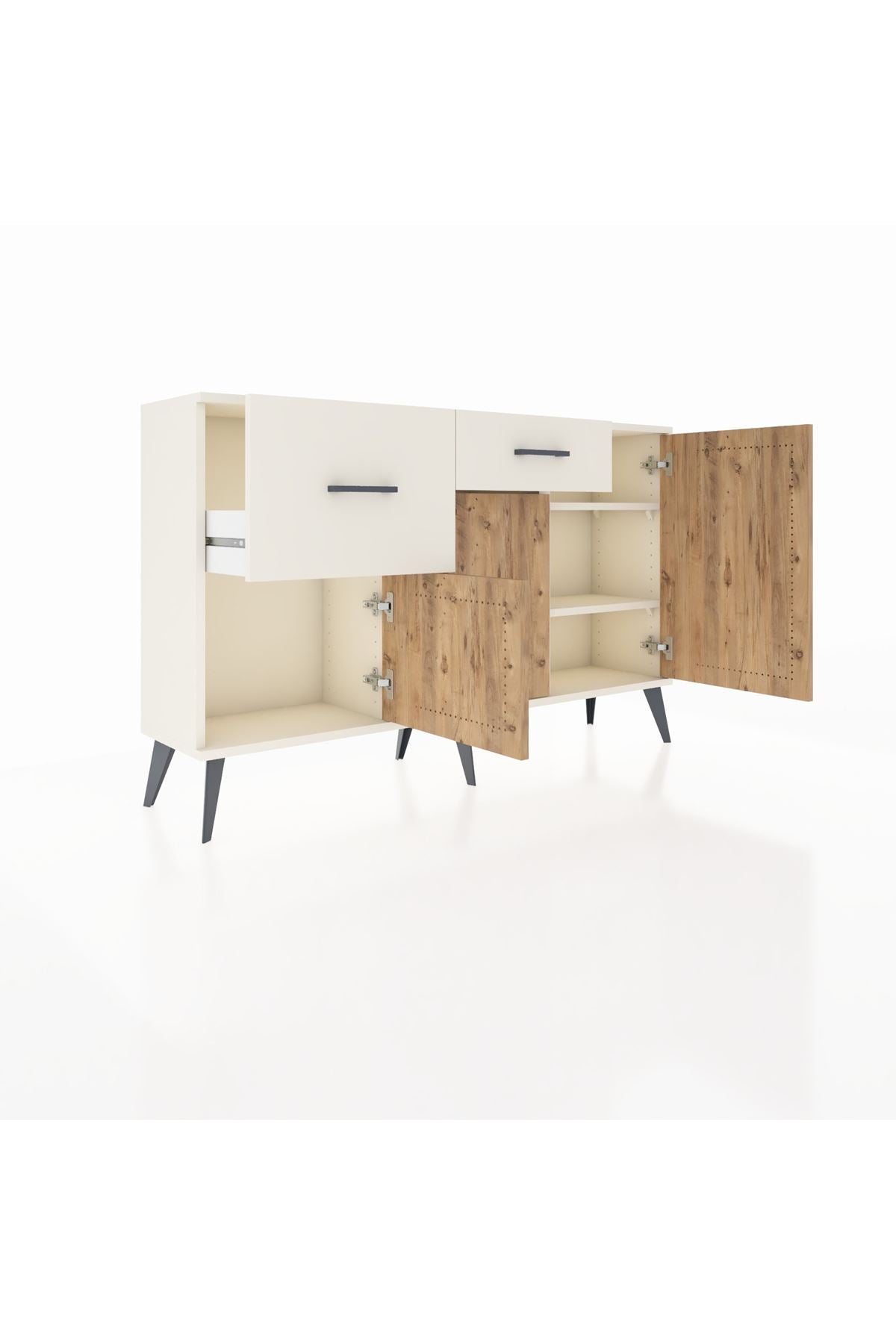Arges Konsol 3 Raflı 2 Çekmeceli 3 Kapaklı 132x30x83 - S144M009V01A