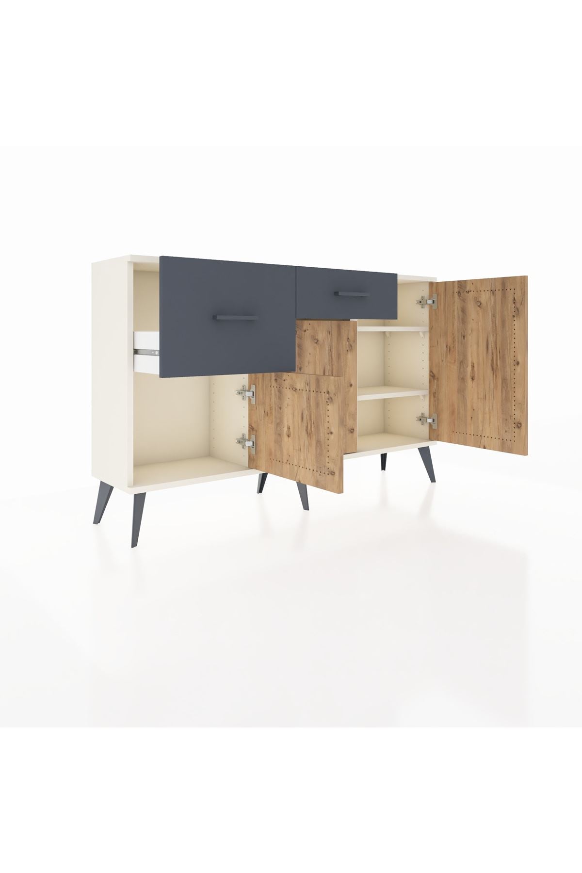 Arges Konsol 3 Raflı 2 Çekmeceli 3 Kapaklı 132x30x83 - S144M009V02A