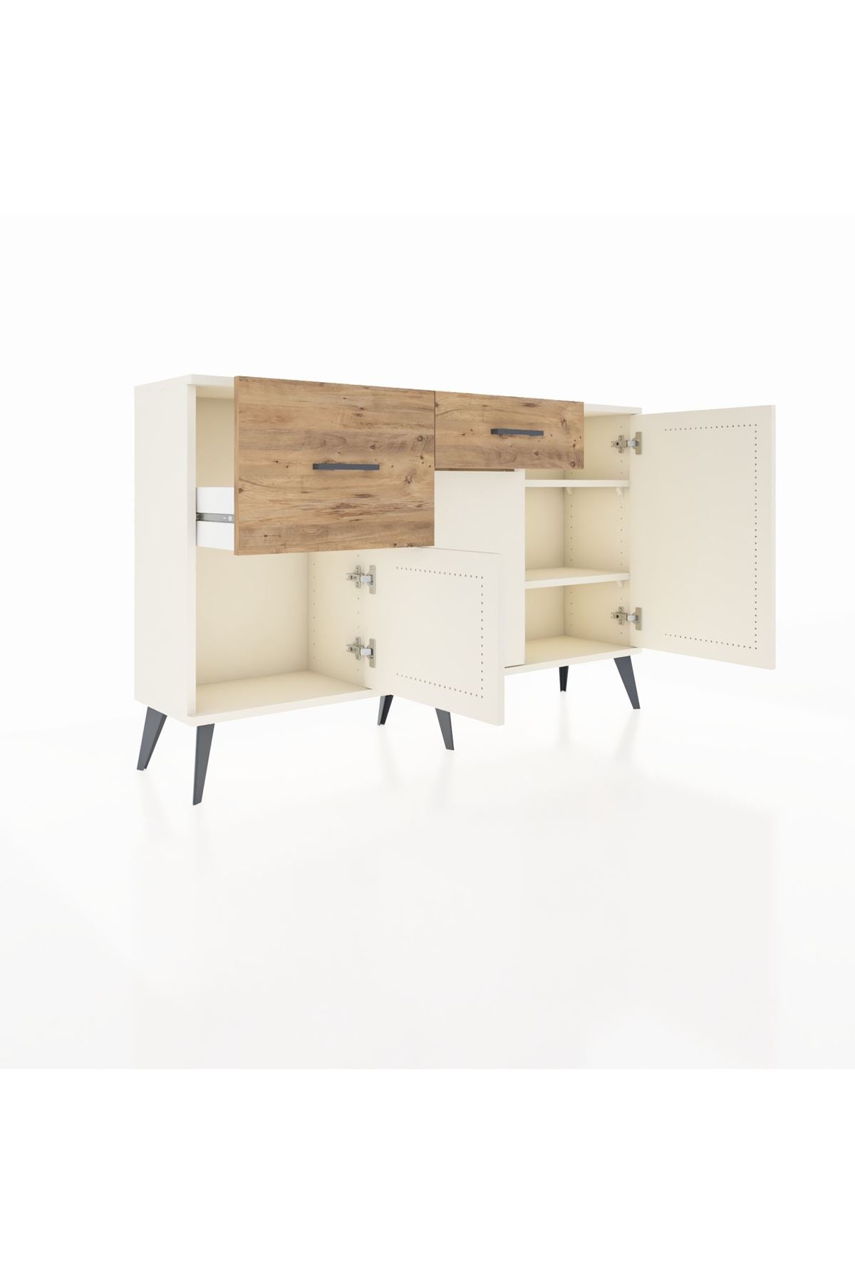 Arges Konsol 3 Raflı 2 Çekmeceli 3 Kapaklı 132x30x83 - S144M009V06A