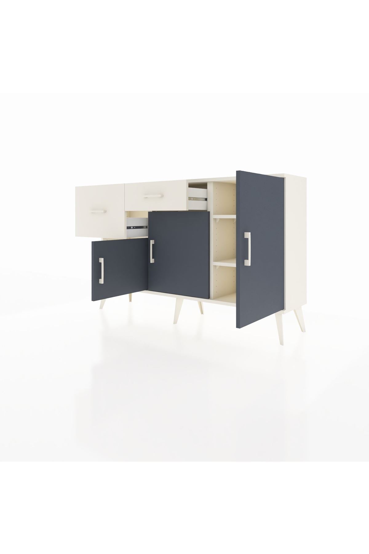 Arges Konsol 3 Raflı 2 Çekmeceli 3 Kapaklı 132x30x83 - S144M009V07A