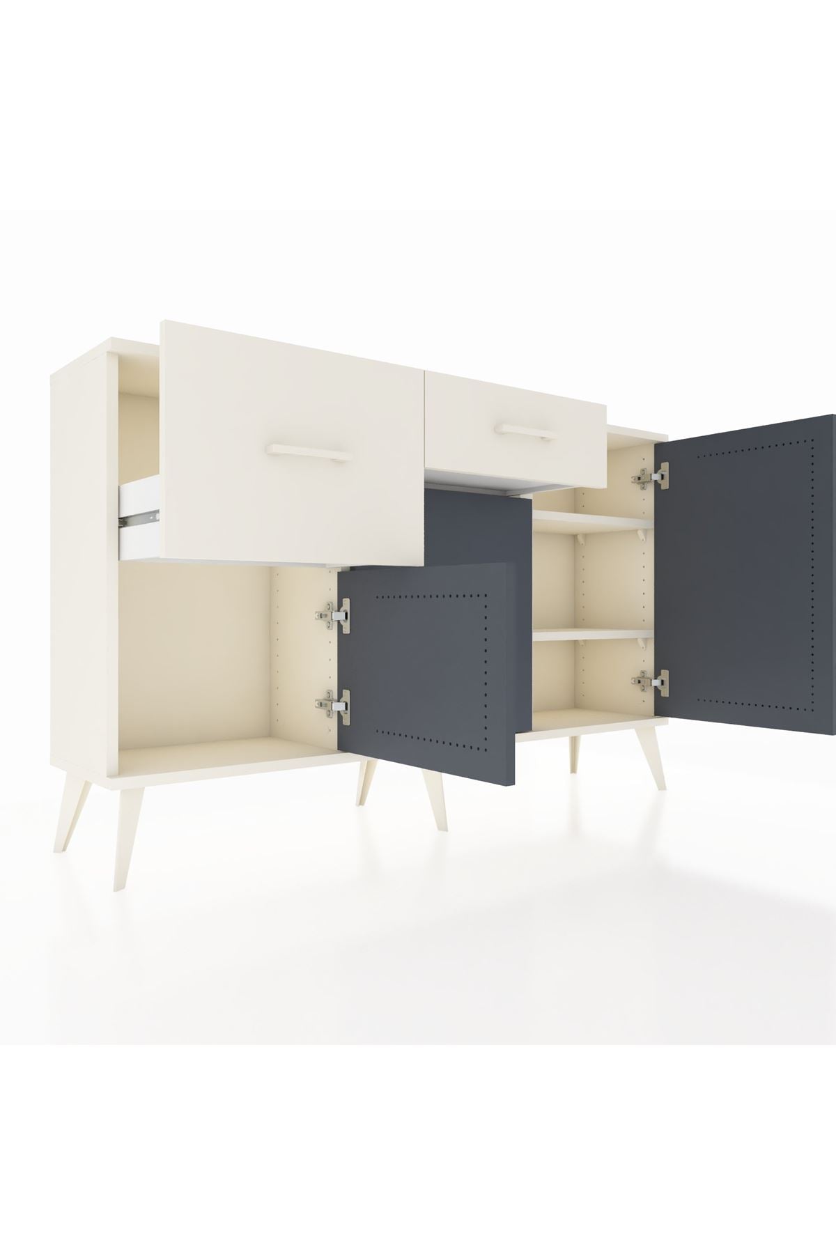 Arges Konsol 3 Raflı 2 Çekmeceli 3 Kapaklı 132x30x83 - S144M009V07A