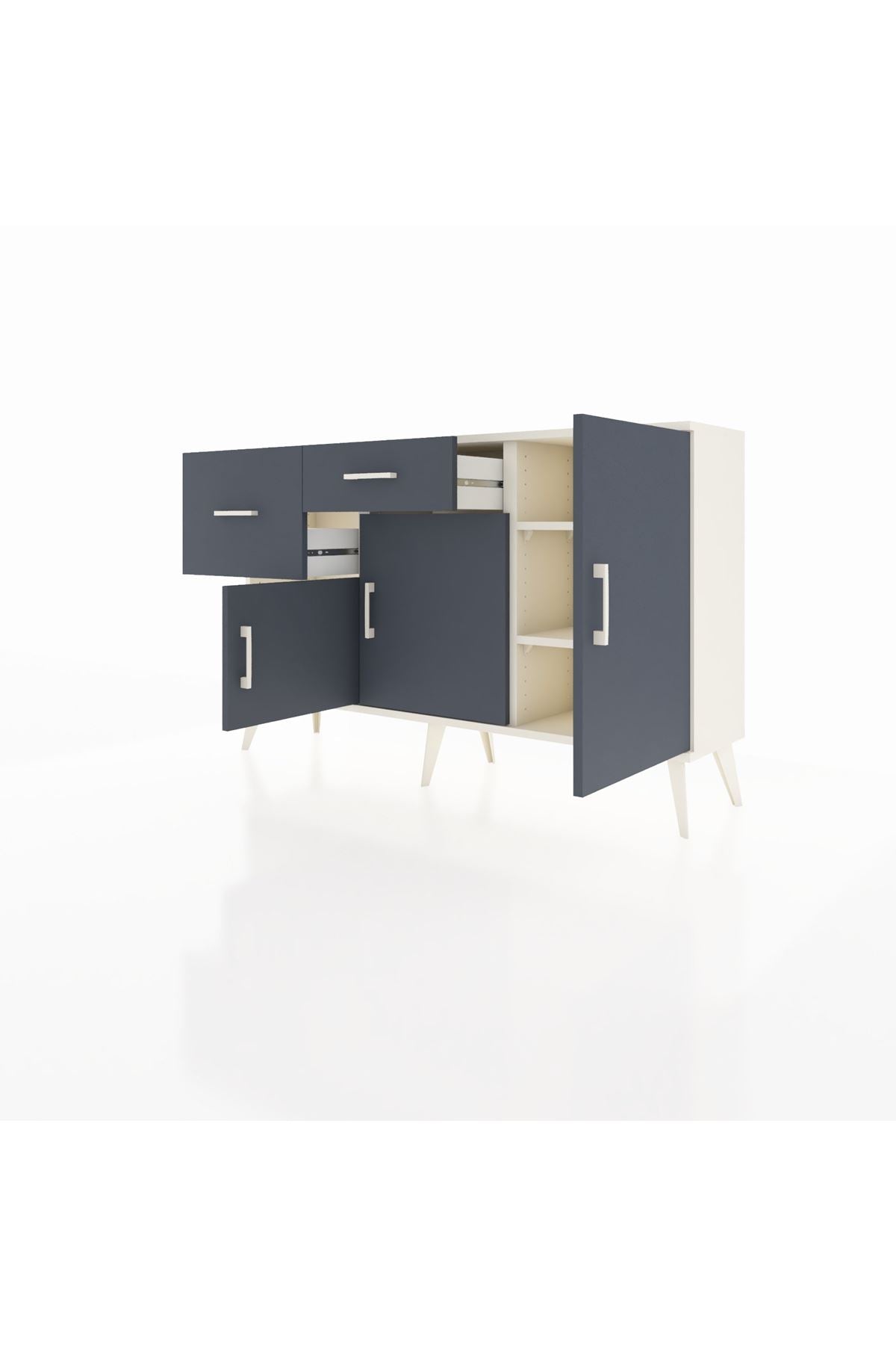 Arges Konsol 3 Raflı 2 Çekmeceli 3 Kapaklı 132x30x83 - S144M009V08A
