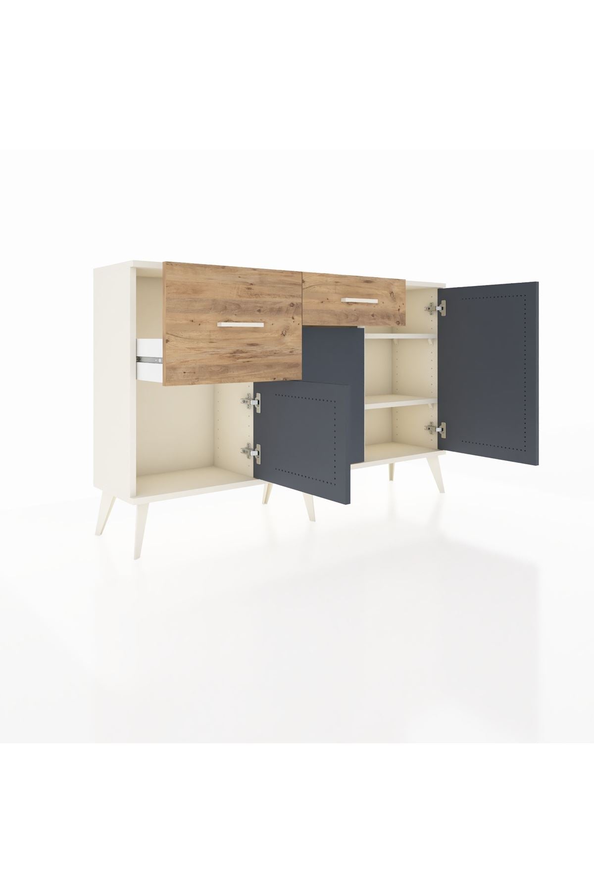 Arges Konsol 3 Raflı 2 Çekmeceli 3 Kapaklı 132x30x83 - S144M009V09A