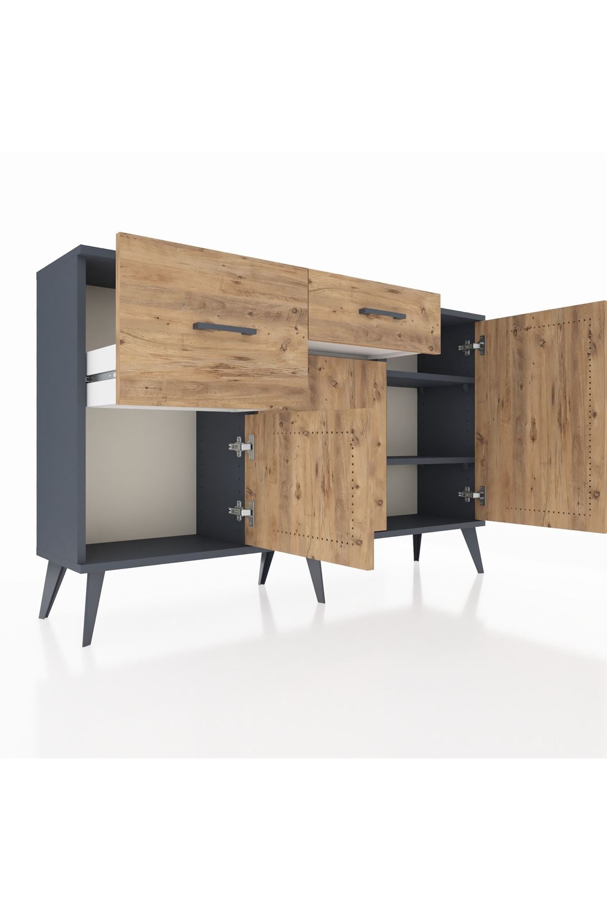 Arges Konsol 3 Raflı 2 Çekmeceli 3 Kapaklı 132x30x83 - S144M009V12A