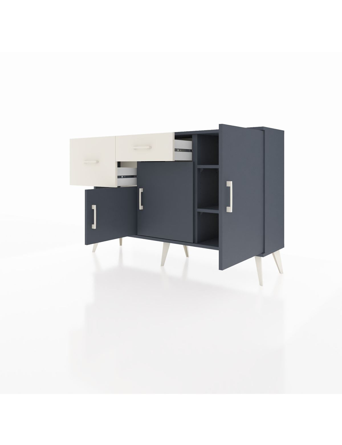 Arges Konsol 3 Raflı 2 Çekmeceli 3 Kapaklı 132x30x83 - S144M009V16A