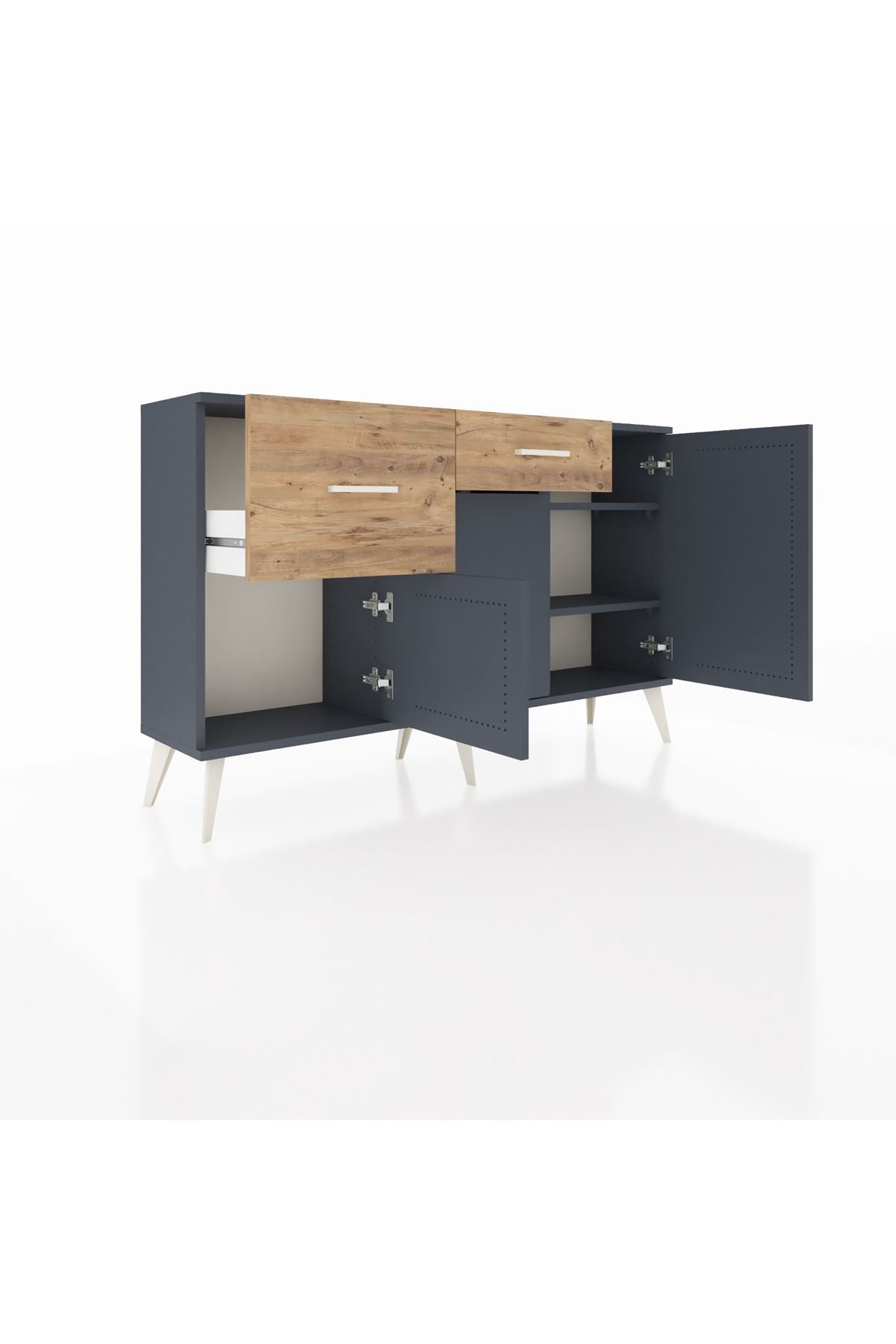 Arges Konsol 3 Raflı 2 Çekmeceli 3 Kapaklı 132x30x83 - S144M009V18A