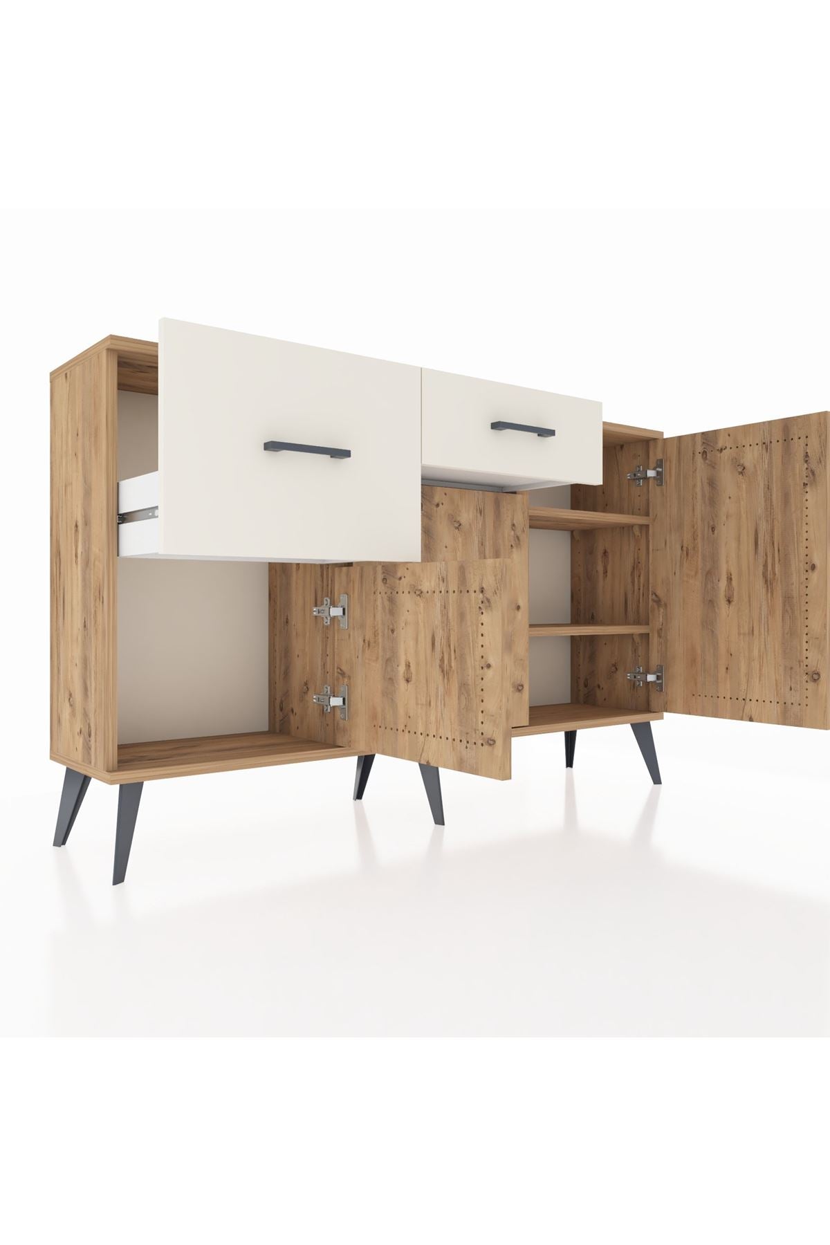 Arges Konsol 3 Raflı 2 Çekmeceli 3 Kapaklı 132x30x83 - S144M009V19A