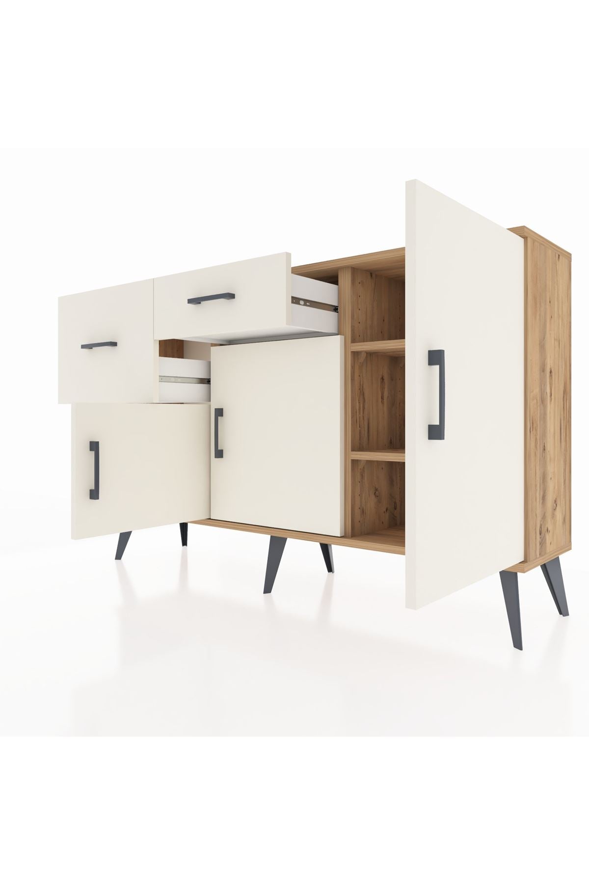 Arges Konsol 3 Raflı 2 Çekmeceli 3 Kapaklı 132x30x83 - S144M009V22A