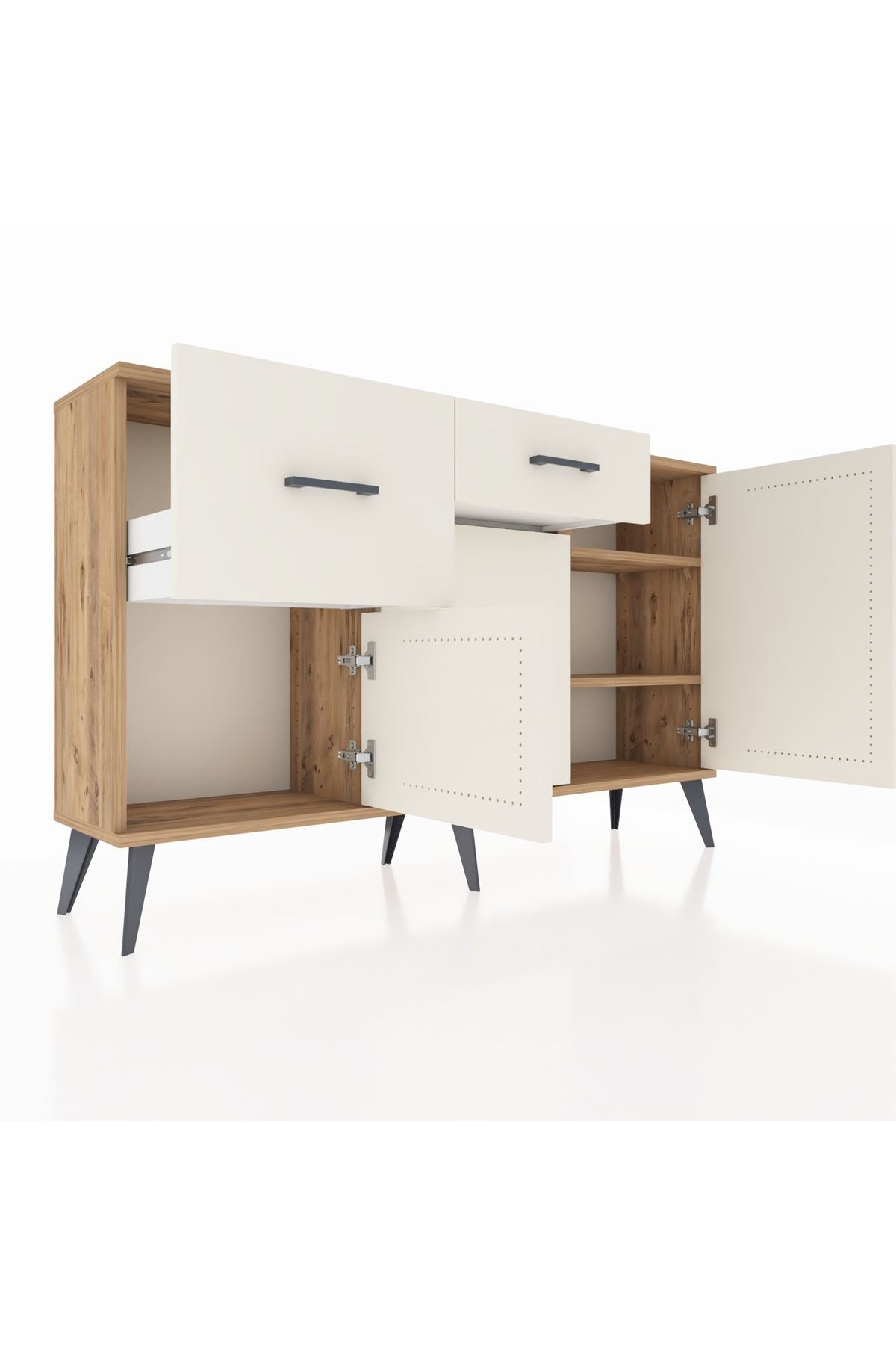 Arges Konsol 3 Raflı 2 Çekmeceli 3 Kapaklı 132x30x83 - S144M009V22A