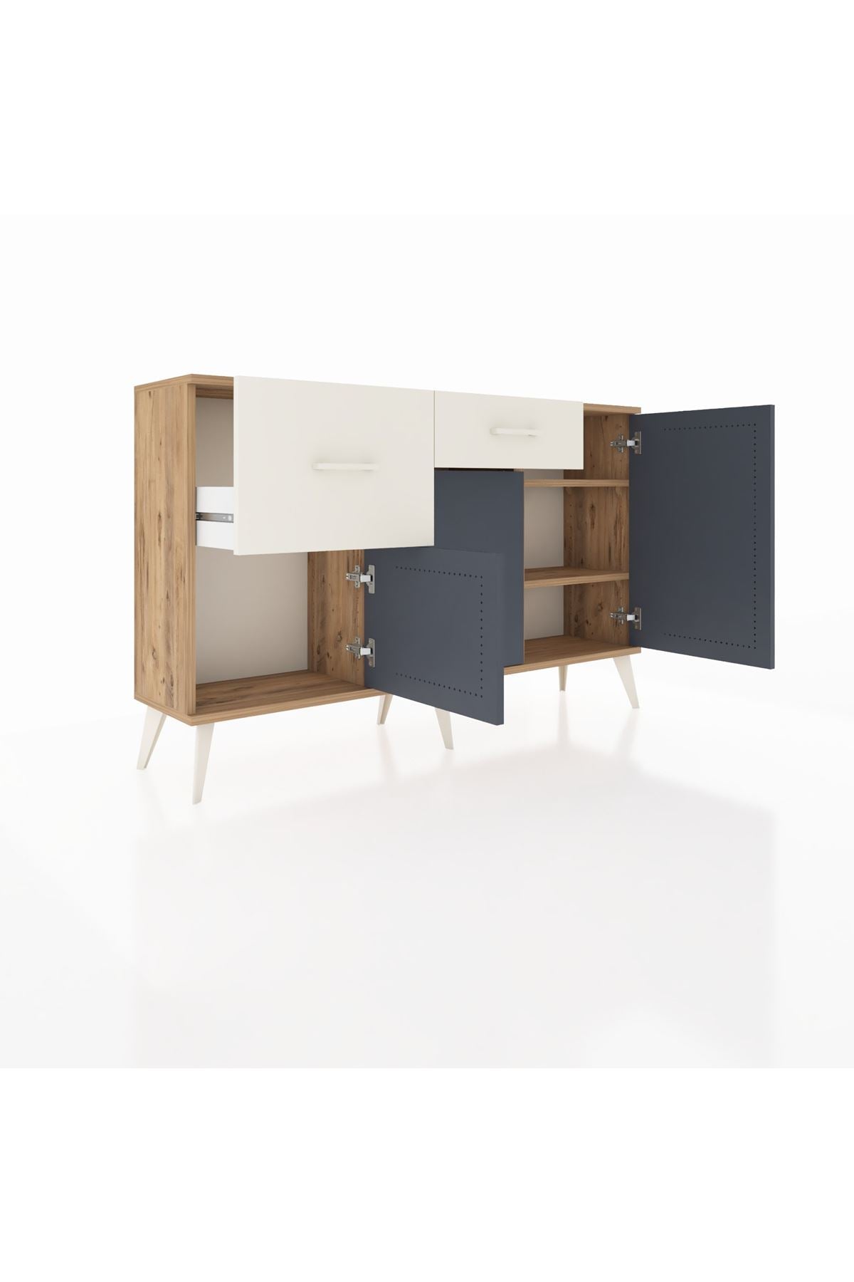 Arges Konsol 3 Raflı 2 Çekmeceli 3 Kapaklı 132x30x83 - S144M009V25A