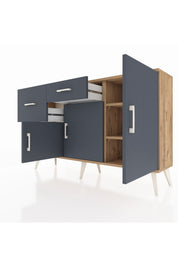 Arges Konsol 3 Raflı 2 Çekmeceli 3 Kapaklı 132x30x83 - S144M009V26A