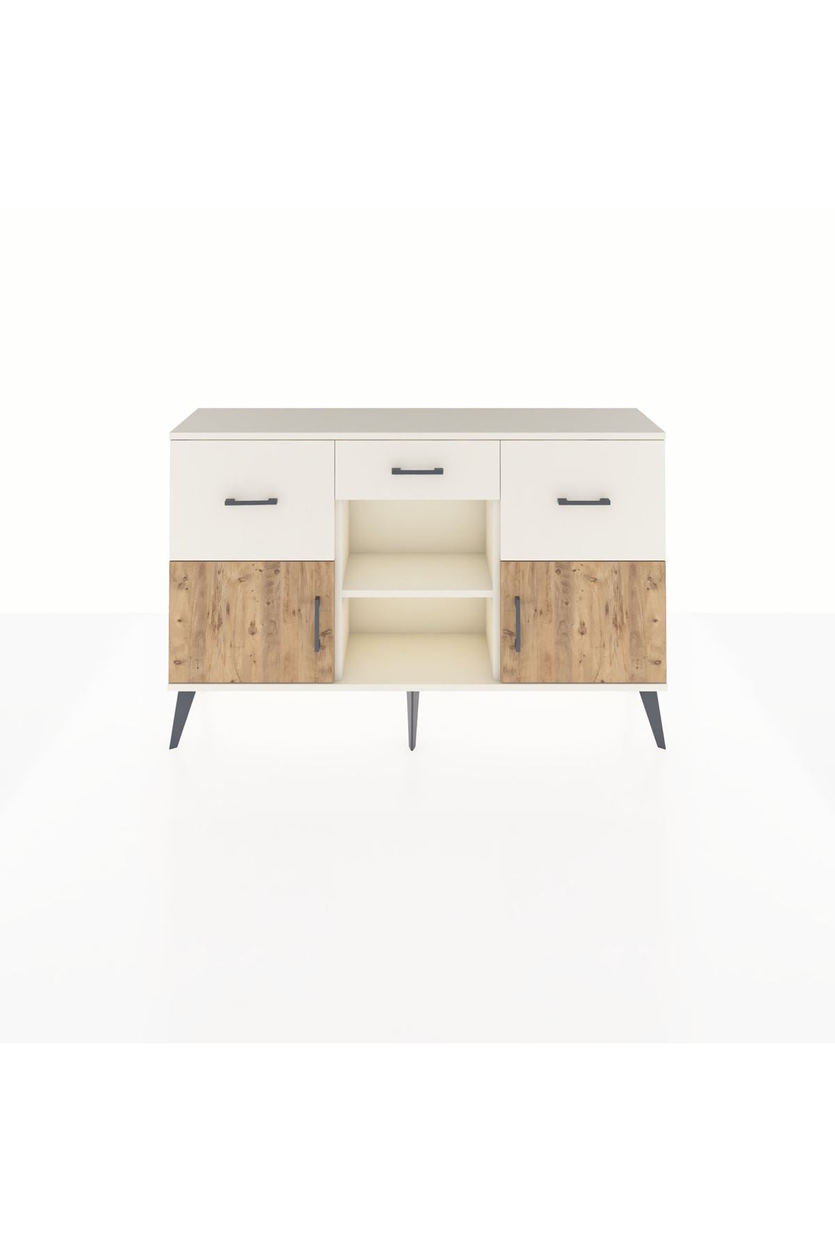 Arges Konsol Tek Raflı 3 Çekmeceli 3 Kapaklı 132x30x83 - S144M010V01A