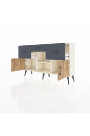 Arges Konsol Tek Raflı 3 Çekmeceli 3 Kapaklı 132x30x83 - S144M010V02A