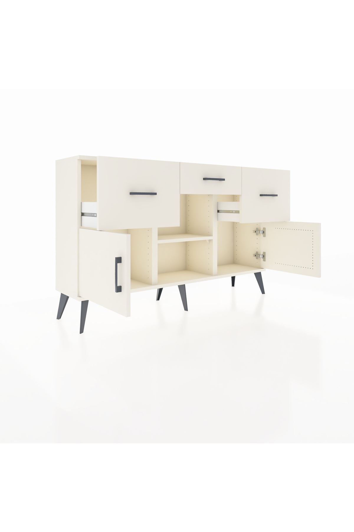 Arges Konsol Tek Raflı 3 Çekmeceli 3 Kapaklı 132x30x83 - S144M010V04A