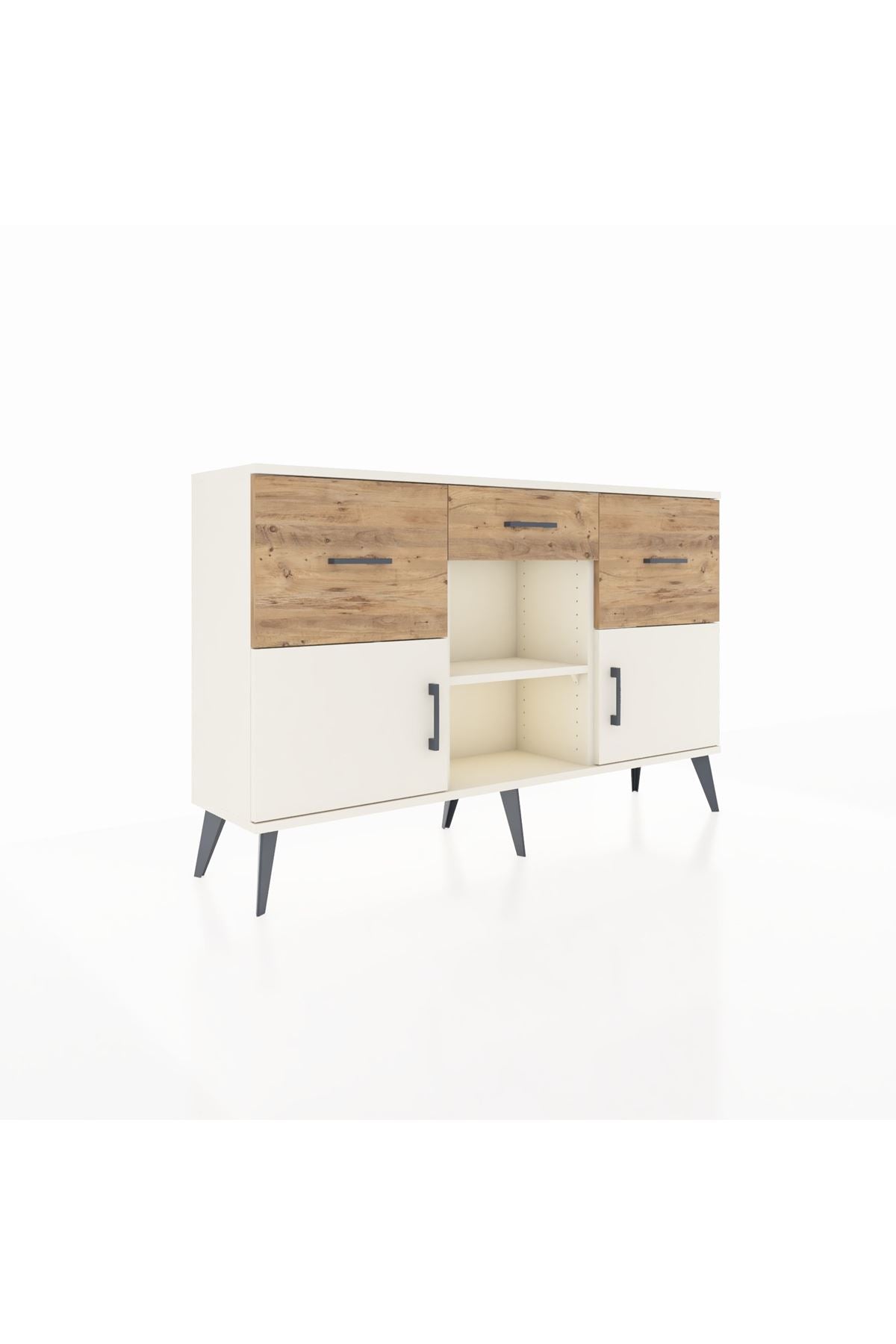 Arges Konsol Tek Raflı 3 Çekmeceli 3 Kapaklı 132x30x83 - S144M010V06A