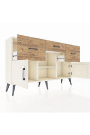 Arges Konsol Tek Raflı 3 Çekmeceli 3 Kapaklı 132x30x83 - S144M010V06A