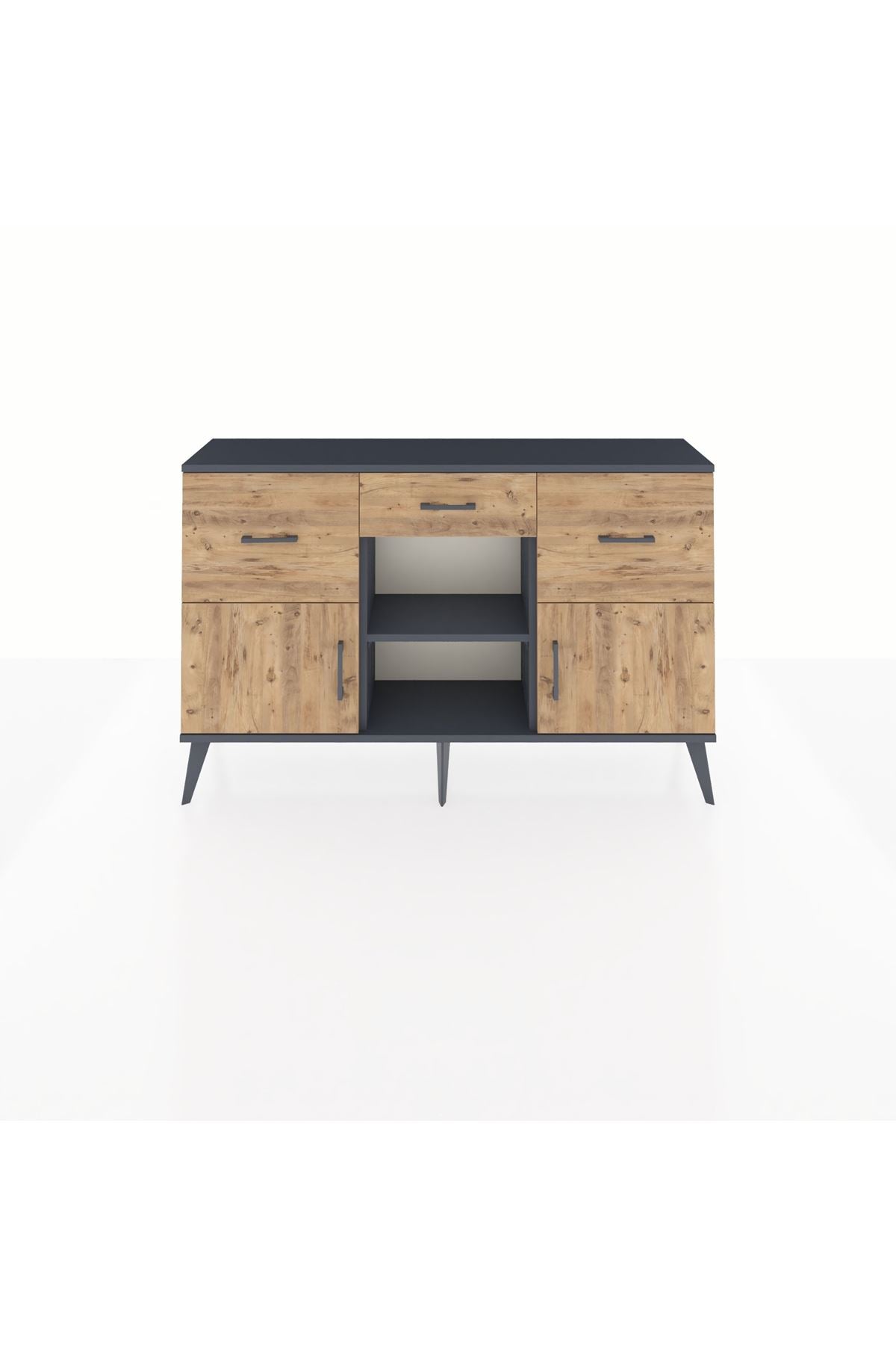 Arges Konsol Tek Raflı 3 Çekmeceli 3 Kapaklı 132x30x83 - S144M010V12A