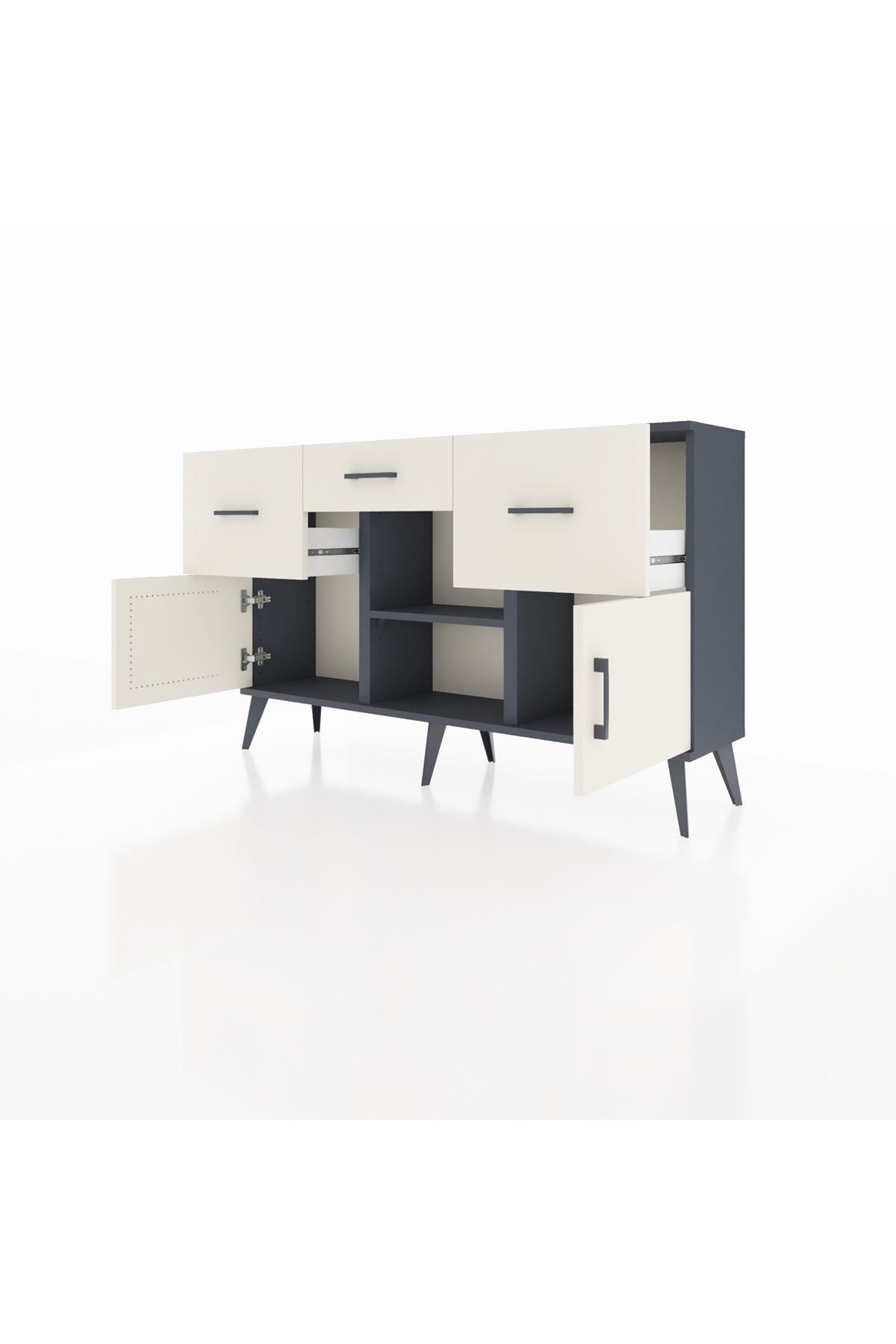 Arges Konsol Tek Raflı 3 Çekmeceli 3 Kapaklı 132x30x83 - S144M010V13A