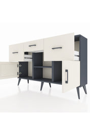 Arges Konsol Tek Raflı 3 Çekmeceli 3 Kapaklı 132x30x83 - S144M010V13A