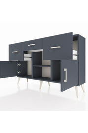 Arges Konsol Tek Raflı 3 Çekmeceli 3 Kapaklı 132x30x83 - S144M010V17A