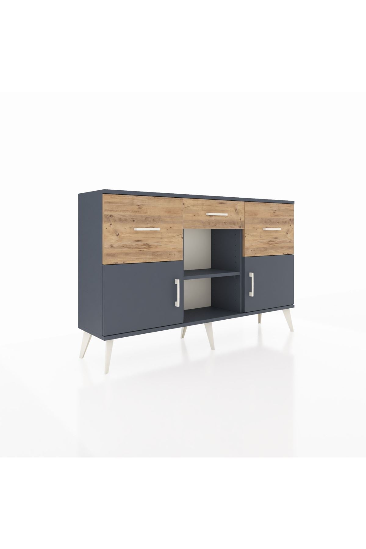 Arges Konsol Tek Raflı 3 Çekmeceli 3 Kapaklı 132x30x83 - S144M010V18A