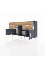 Arges Konsol Tek Raflı 3 Çekmeceli 3 Kapaklı 132x30x83 - S144M010V18A