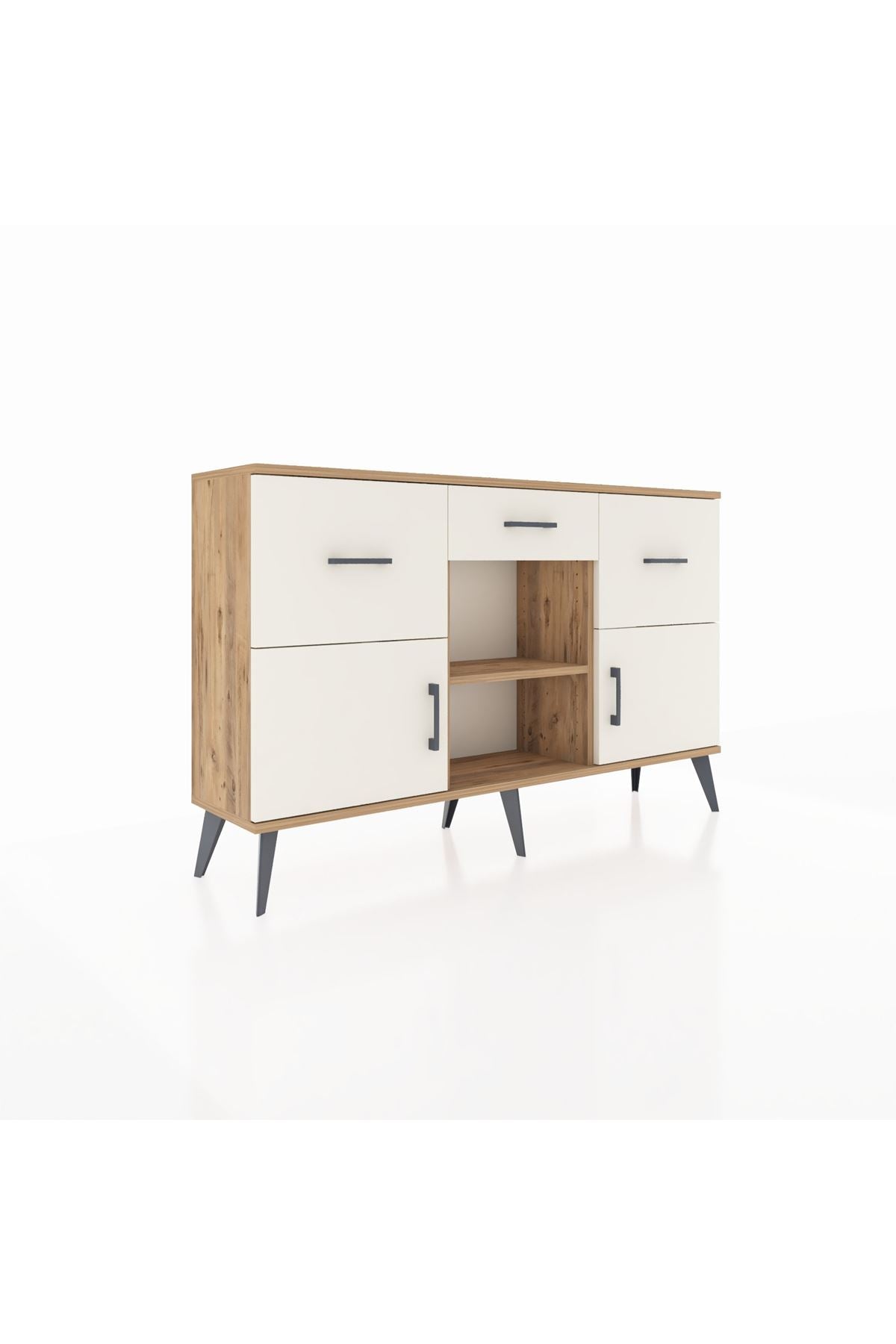 Arges Konsol Tek Raflı 3 Çekmeceli 3 Kapaklı 132x30x83 - S144M010V22A