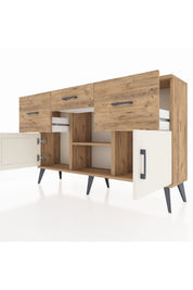 Arges Konsol Tek Raflı 3 Çekmeceli 3 Kapaklı 132x30x83 - S144M010V24A