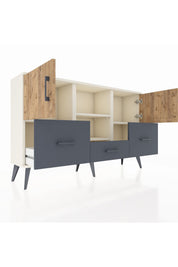 Arges Konsol 4 Raflı 3 Çekmeceli 3 Kapaklı 132x30x83 - S144M011V02A