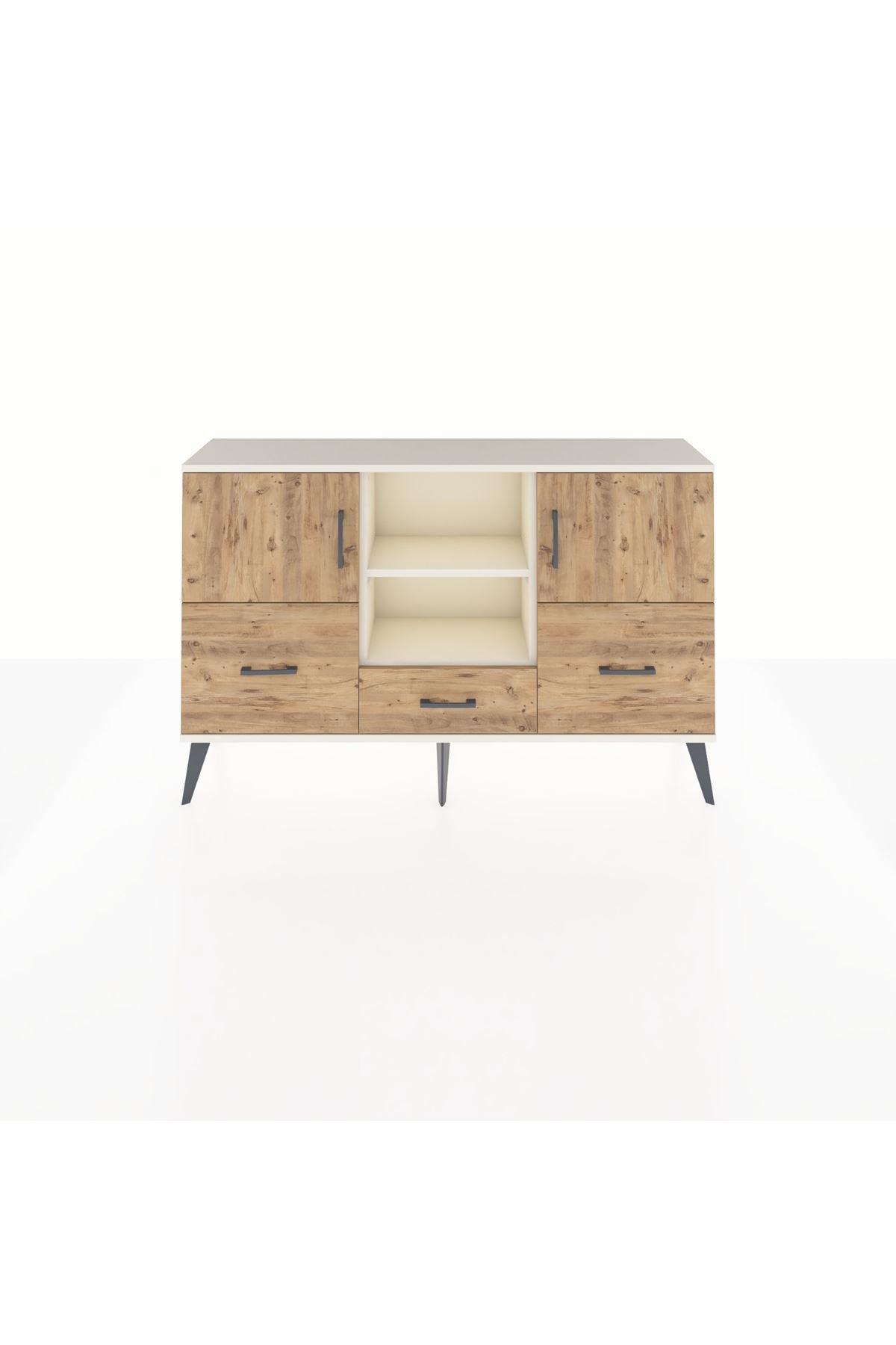 Arges Konsol 4 Raflı 3 Çekmeceli 3 Kapaklı 132x30x83 - S144M011V03A