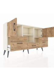 Arges Konsol 4 Raflı 3 Çekmeceli 3 Kapaklı 132x30x83 - S144M011V03A