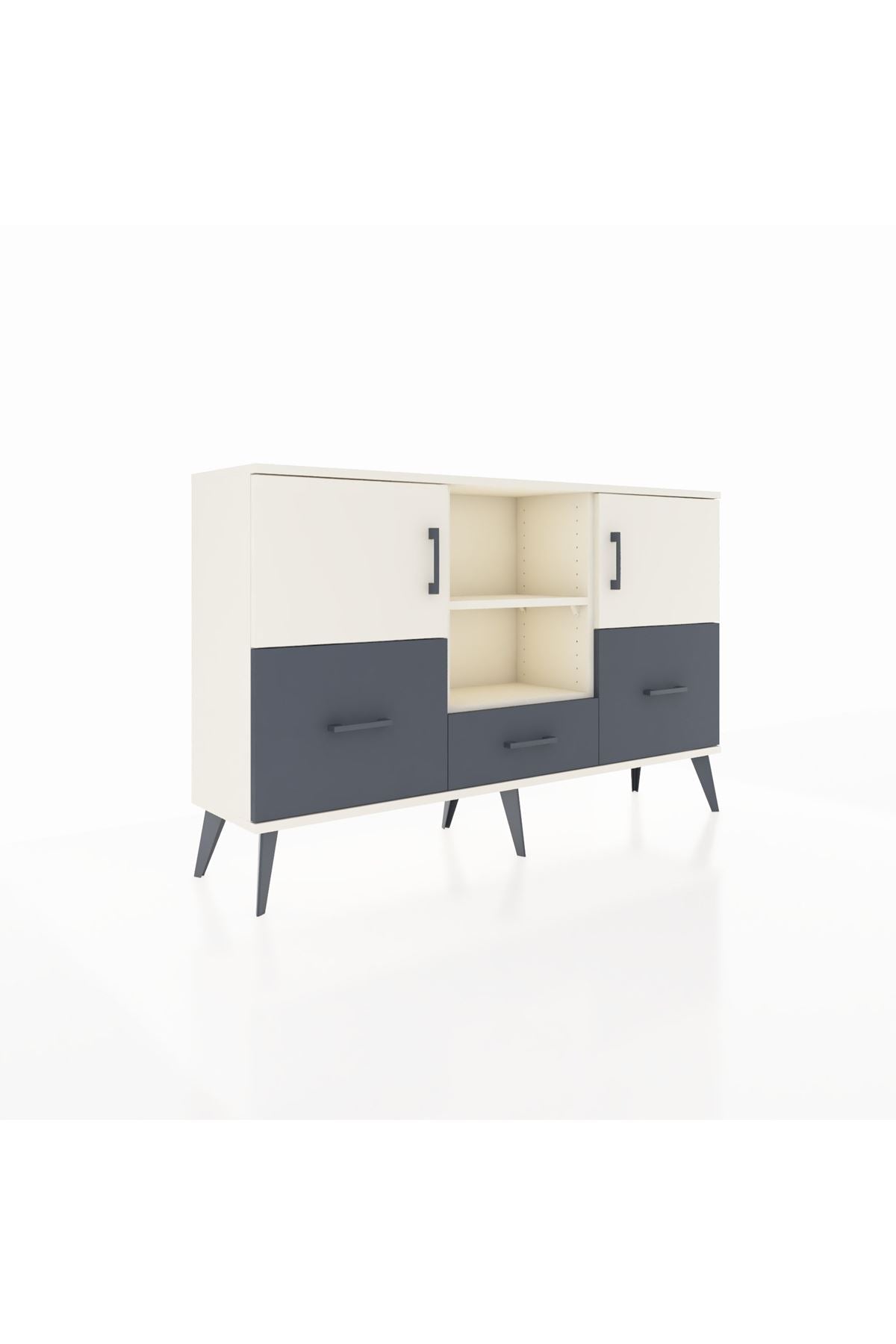 Arges Konsol 4 Raflı 3 Çekmeceli 3 Kapaklı 132x30x83 - S144M011V05A