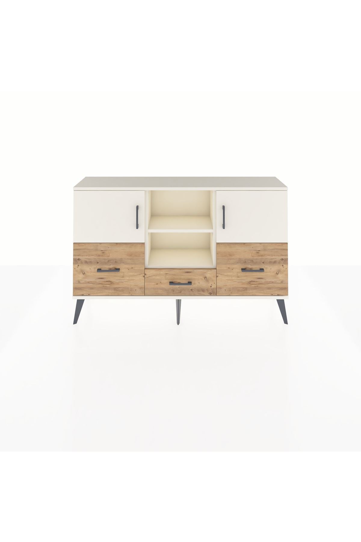 Arges Konsol 4 Raflı 3 Çekmeceli 3 Kapaklı 132x30x83 - S144M011V06A