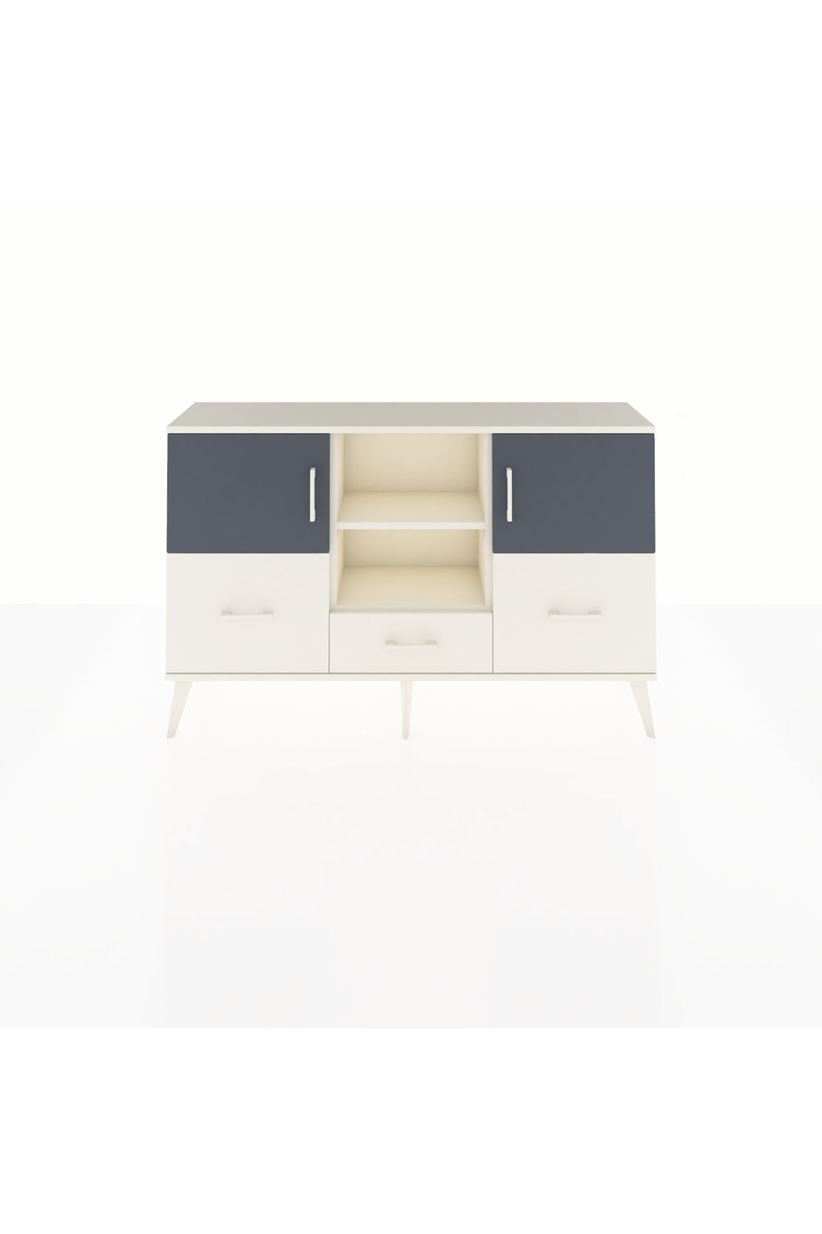 Arges Konsol 4 Raflı 3 Çekmeceli 3 Kapaklı 132x30x83 - S144M011V07A