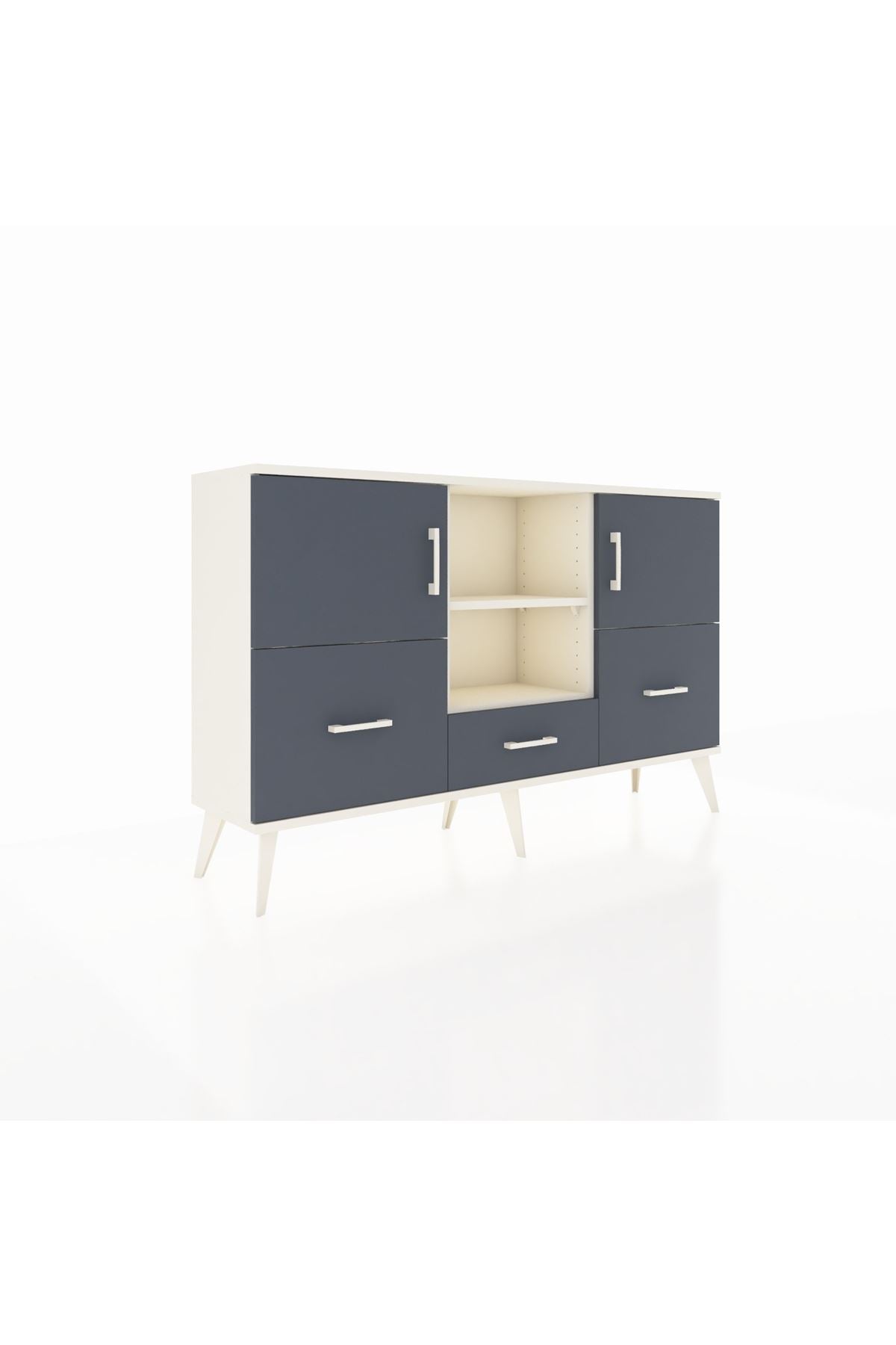 Arges Konsol 4 Raflı 3 Çekmeceli 3 Kapaklı 132x30x83 - S144M011V08A